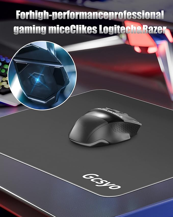 Professional Glass Gaming Mouse Pad for Logitech G502/G PRO/G703 Large Non Slip Mousepad for Avid Gamer-Special Glass Surface with Improved Precision and Speed for Smooth Mouse Control