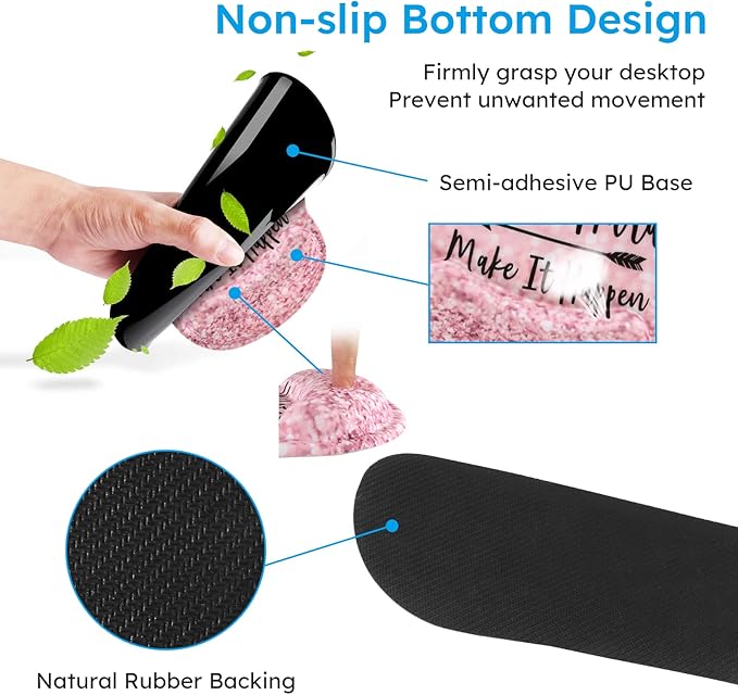 iCasso Mouse PadLarge Pink Desk Mat Set 4in1 XXL Mousepad + Keyboard Wrist Rest+Mouse Wrist Rest+Coaster with Ergonomic Desk Pad for Home Office Table Computer Cover -Pink Stay Positive