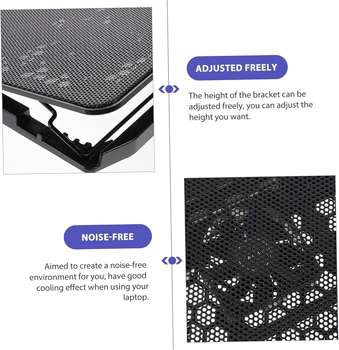 1pc Laptop Cooling Pad Quiet Fans Adjustable Laptop Stand for Improved Cooling Compatible USB Powered Ergonomic Design for Use