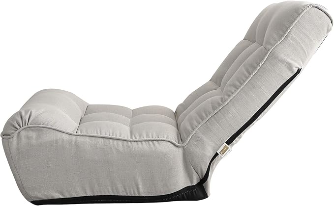Bellemave Gaming Floor Chair Folding Lazy Sofa Lounger with Armrests and Adjustable Backrest (Gray)