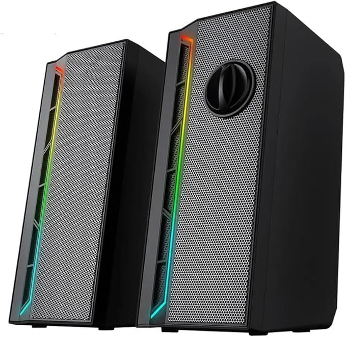 3.5mm Aux 2.0 Stereo Surround Music RGB Gaming Speakers Sound Bar for Computer Desktop PC Loudspeakers