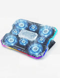 8-Fan Laptop Cooling Pad with Thermoelectric Cooler 5-Speed Independent Control 10 RGB Lights 7-Height Adjustable Metal Panel Laptop Cooler for 15.6-21 Inch Gaming Laptops