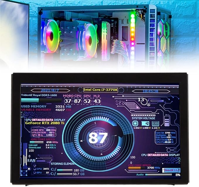 5in IPS Computer Temp Monitor USB Mini CPU Monitor Screen for AIDA64 PC CPU RAM Sensor Panel Display PC CPU RAM HDD Data Monitor for for Linux for