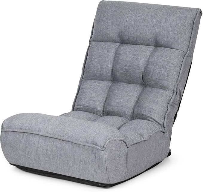 ARLIME 4-Position Adjustable Floor Chair Armless Gaming Chair w/Back Support &amp Soft Cushion Memory Foam Floor Lazy Sofa for Gaming Reading Meditating (Gray)