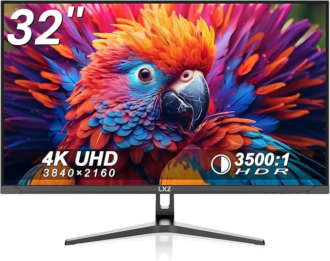 LXZ 32 4K Monitor UHD 3840 x 2160 VA Panel AMD FreeSync Premium 178° Viewing Angle 100% sRGB 3500:1 Contrast Ratio Compatible with Wall mounting 75 x 75MM