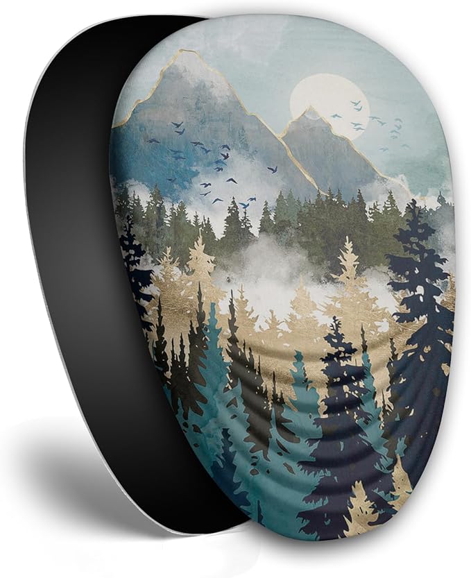 Ergonomic Mouse Pad with Wrist Rest Support Memory Foam &amp PU Forest Sunrise