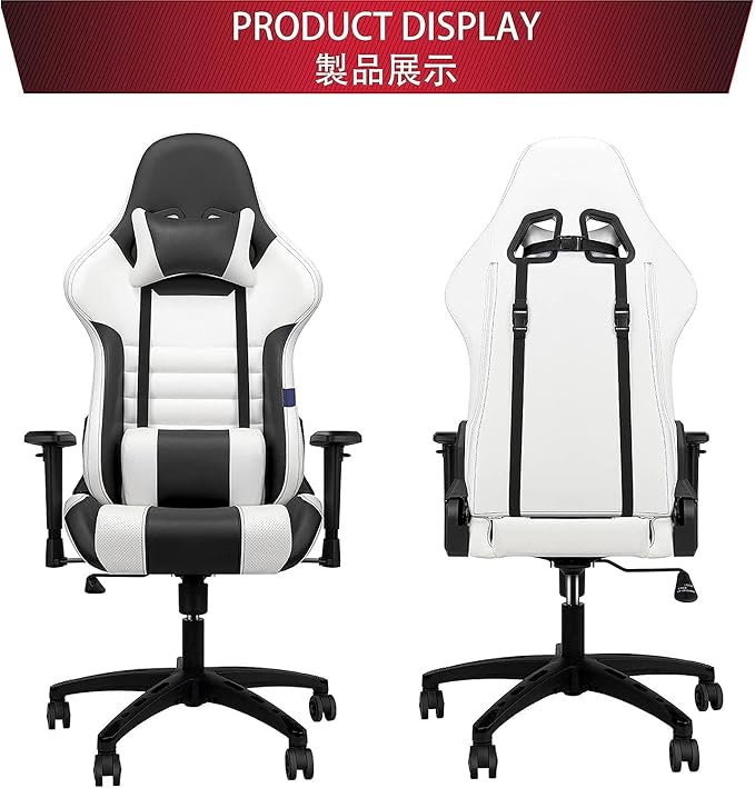 Gaming Chair for AdultsGaming ChairComputer ChairHeavy-Duty Chair Adjustable 180 Degree Reclining Gaming Chair with Headrest Armrest and Lumbar