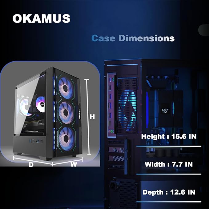 Gaming PC i7 CPU GTX 1660 Super 6GB Graphics 512 GB M.2 16 GB RAM Pre-Built Computer RGB Fans x 4 Win 11 HomeWiFi 6 + BT 5.3 550W PSU (GTX 1660S+512GB+16GB)