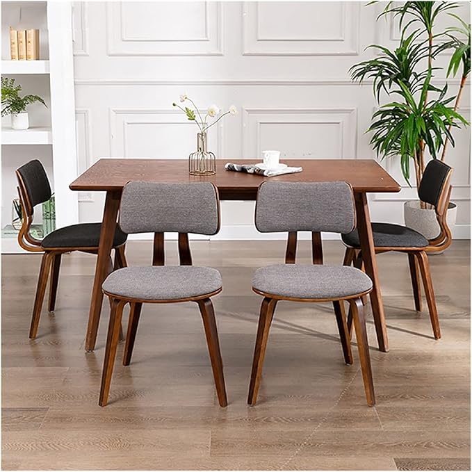 Adjustable Office Computer Chair with Armrest Solid Wood Dining Chairs Kitchen Bedroom Backrest Chair Home Furniture Stool Hotel Restaurant Chair(Log Black)