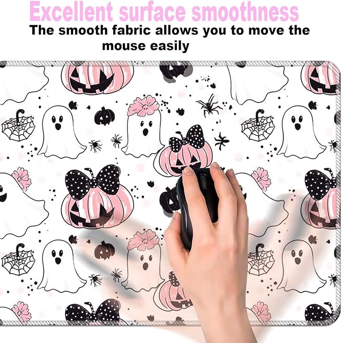 Keyboard Wrist Rest SetMemory Foam Wrist Support Mouse Pad31.5x11.8 Desk Mat for Comfortable Typing &amp Pain ReliefNon-Slip Base for Office &amp Home Use - Cute Ghost Skull Pumpkin