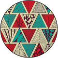 Multi Round mat Washable Desk Chair Mats Low-Pile Carpet for Rolling Chair Decorative Round Rug Multi-Purpose Floor Mat Geometric Diagonal Pieced Mosaic Tile Diameter 35.4 in