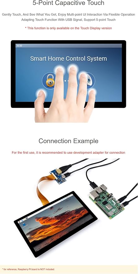 7inch 1024x600 IPS Integrated Display Supports Raspberry Pi 4B/3B+/3B/2B/B+/A+/Zero/Zero W/WH/Zero 2W and Jetson Nano and Windows PC (with Touch) @XYGStudy (70H-1024600-IPS-CT-A)