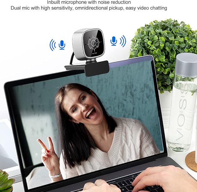 USB Webcam1080P Adjust Webcam Software Control CoverUSB 30FPS HD Computer Web Camera View Computer Camera and Play for LaptopDesktopConferencing and Video Calling