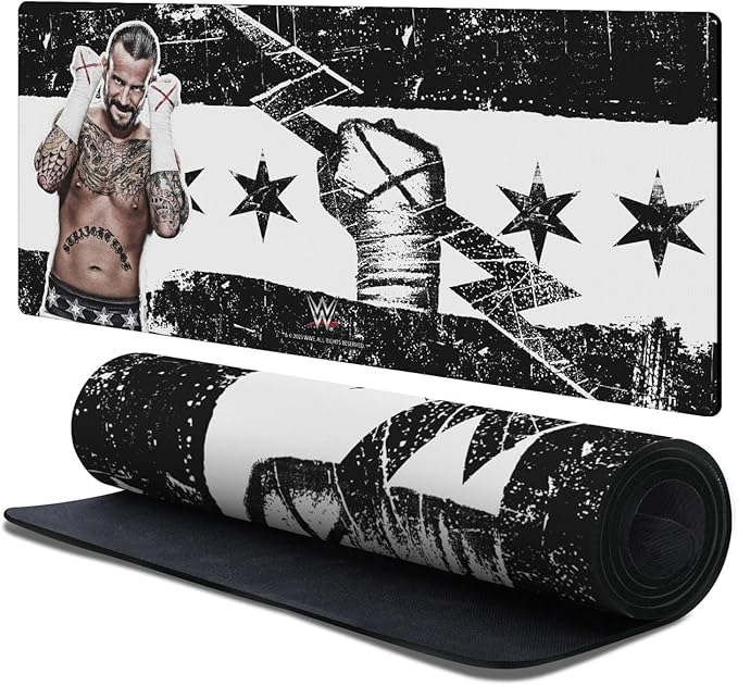 Head Case Designs Officially Licensed WWE Graphics CM Punk 37.4 x 15.75 x 0.16 inches (900 x 400 mm) - XL Gaming Office Desk PC Keyboard Mouse Mat Pad