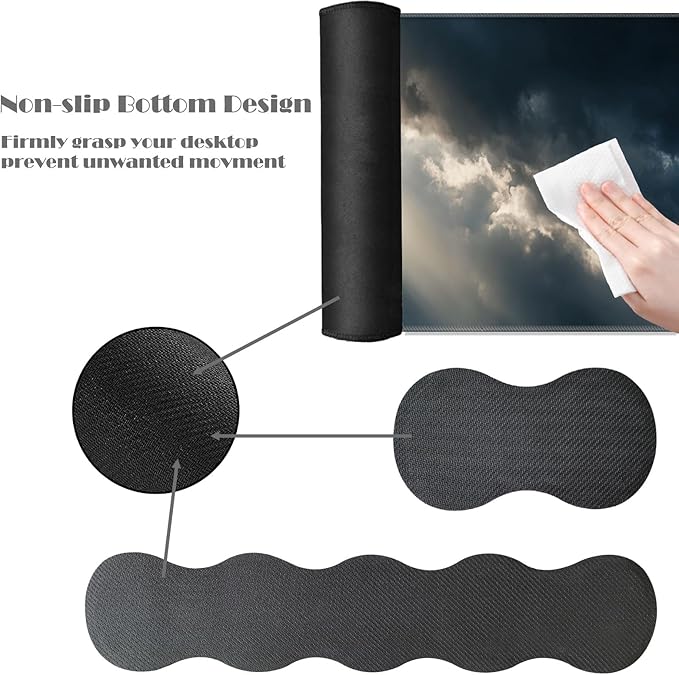 Ergonomic Keyboard Wrist Rest &amp Mouse Pad Wrist Rest SetXL Gaming Desk Mat 31.5x 11.8Non-Slip BaseMemory FoamEasy Typing Pain Relief for Office &amp HomeEagle Flying