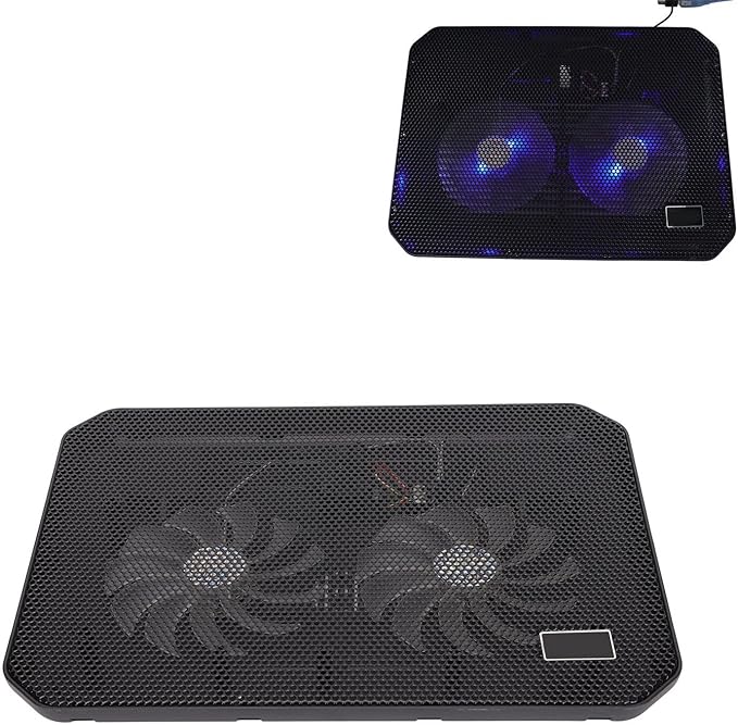 Dual Fans Laptop Cooling Pad Ergonomic Design Fast Heat Dissipation USB Port Silent Operation Excellent for Gaming Laptops Under 17in