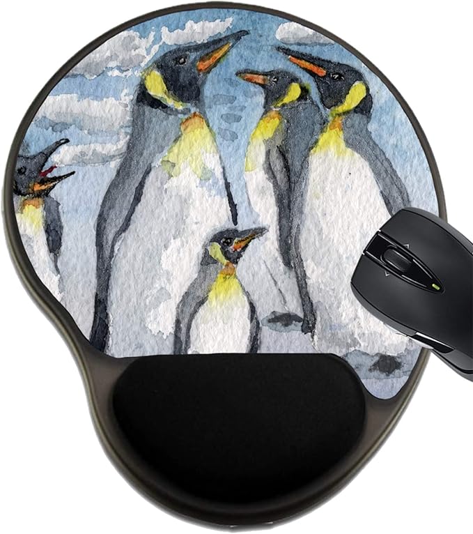 MSD Mousepad Wrist Rest Protected Mouse Pads/Mat with Wrist Support Design for Cold Penguin Ice White Wildlife Polar Nature Food Fish Bird Sea Antarctica