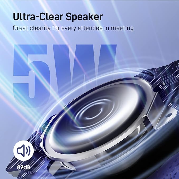 EMEET Conference Speaker and Microphone w/8 Mics 360° Voice Pickup Noise Reduction Bluetooth/USB/Dongle Speakerphone for 10 People w/Daisy Chain for 18 Compatible w/Leading Platforms 2025 Version
