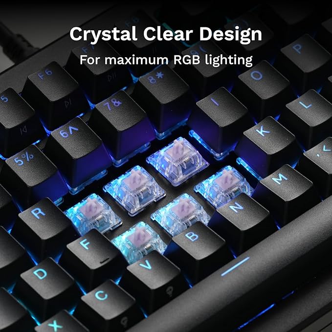 Glorious Gaming - Mako Ultralight Switches (110 PCS) Tactile Switches for Gaming and Typing Clear Design for Max RGB Pre Lubed for Hotswappable Mechanical Keyboards with 5-pin sockets