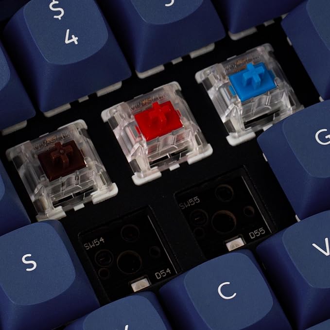 Keychron Q1 RGB Wired Custom Mechanical Keyboard Knob Version 75% Layout QMK/VIA Programmable with Hot-swappable Gateron G Pro Brown Switch Double Gasket Compatible with Mac Windows Linux (Blue)