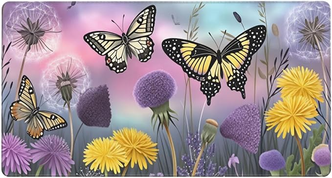 Butterflies Desk Cover MatExtended Large Mouse PadComputer Laptop Mat Desk Decor for Office Game Home 30x16 Inch