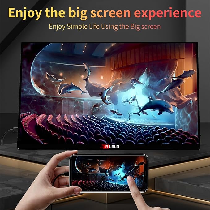 15.6''Portable Monitor for latop 2K FHD 60HZ Laptop Monitor ScreenUSB-C and HDMI Inputs Ultra-Slim IPS Panel with HDR and Premium Smart Cover &amp Speakers for LaptopPCPhonePS4/5SwitchMacXbo