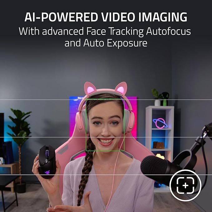 Razer Kiyo Pro Ultra 4K Webcam: Large Sensor - Auto Light Correction - Built-in Mic and Shutter - Pro Grade Content Creation Streaming Gaming Video Calls - Works with OBS Xsplit PC Zoom Teams