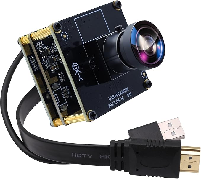 SVPRO HDMI USB Camera 4K Wide Angle Camera Module for Computer Monitor Projector Dual Output Lightburn Camera 2X Digital Zoom Webcam Board H.264 8MP USB2.0 Laser Engraver Camera120° Distortion-Free