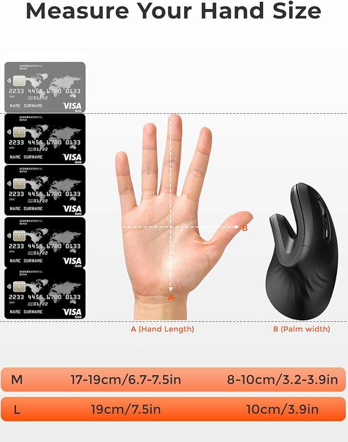 DAREU Ergonomic Vertical Wireless Mouse 2.4G Optical Vertical Mouse with Ergo Design for Comfort and Reduced Wrist Strain3 Adjustable DPI Levels with 6 Buttons Computer Mice for Laptop Desktop PC