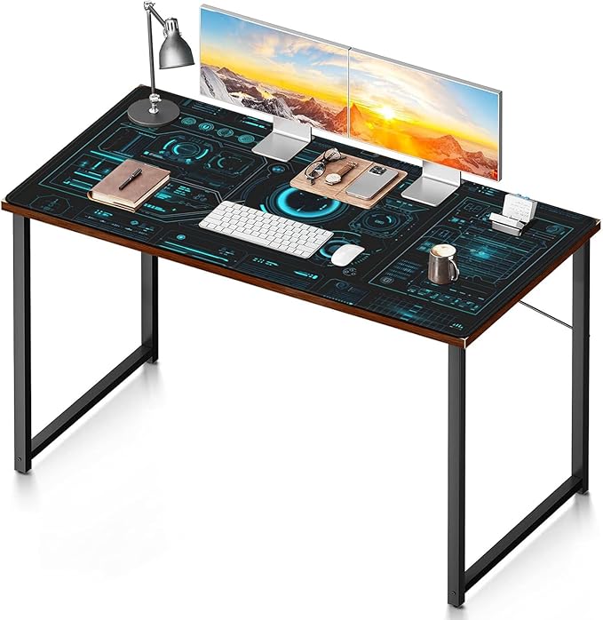 Large Extended Gaming Mouse Pad (48 x 24) Big Desk Matt for Desktop Waterproof Computer Keyboard Mat for Esports Pros/Gamer/Desktop/Office/Home-Cyberpunk Black and Blue