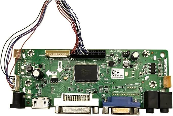 Control Board Monitor Kit Compatible For B156XW02 V3/V6 B156XW02 V2/V7 HDMI+DVI+VGA LCD LED Screen Controller Board Driver(B156XW02 V6)