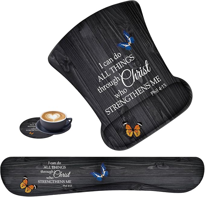 3 in 1 Keyboard Wrist Rest + Mouse Pad and Coaster Ergonomic Gel Mouse Pad and Keyboard Pad Set Comfortable Lightweight for Easy Typing Pain Relie Phil 4-13
