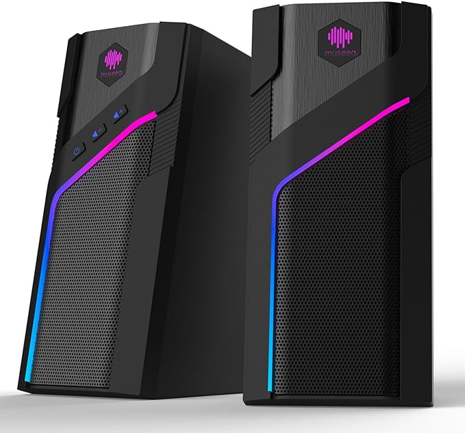 W-206RE RGB Gaming Speakers for PC Bluetooth &amp USB Desktop Speakers for Gaming PC and Monitor Touch Control Stereo Computer Speakers with 21 LED Light Modes