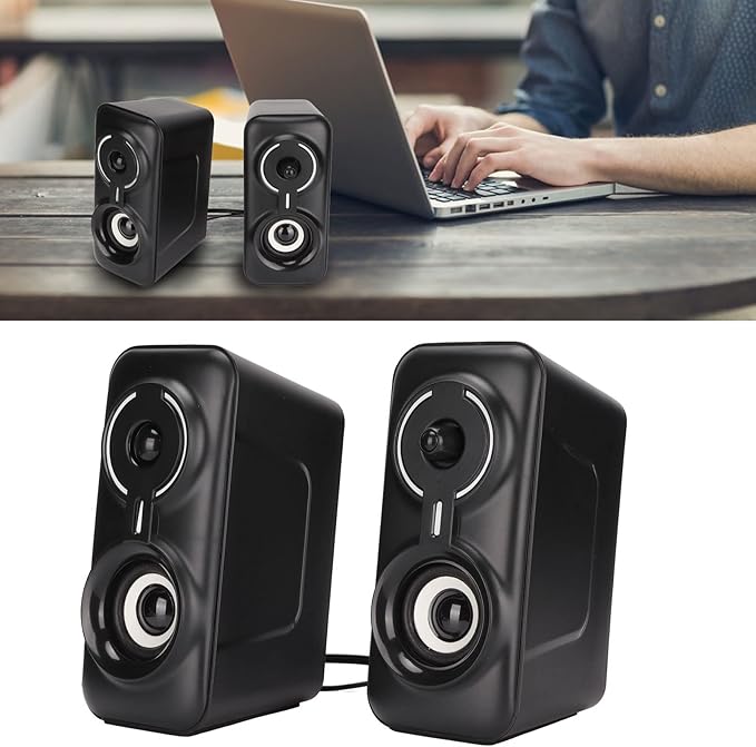 Desktop Computer Wired Speaker Stereo Speaker System with RGB LED Lights Gaming Computer Speaker with Subwoofer USB Powered 35mm. AUX Audio for PC Laptop TV Portable Sound