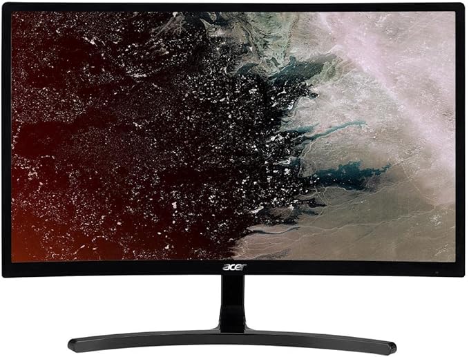 Acer Gaming Monitor 23.6â€ Curved ED242QR Abidpx 1920 x 1080 144Hz Refresh Rate AMD FREESYNC Technology (Display Port HDMI &amp DVI Ports)Black