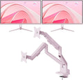 Pixio Two PX278 Wave Pink 27 inch 180Hz Refresh Rate FHD 1440p Resolution Fast IPS Panel 1ms GTG Response Time Gaming Monitor and PS1D Wave Pink Dual Monitor Arm - Fits up to 32 inches and 19.8lbs