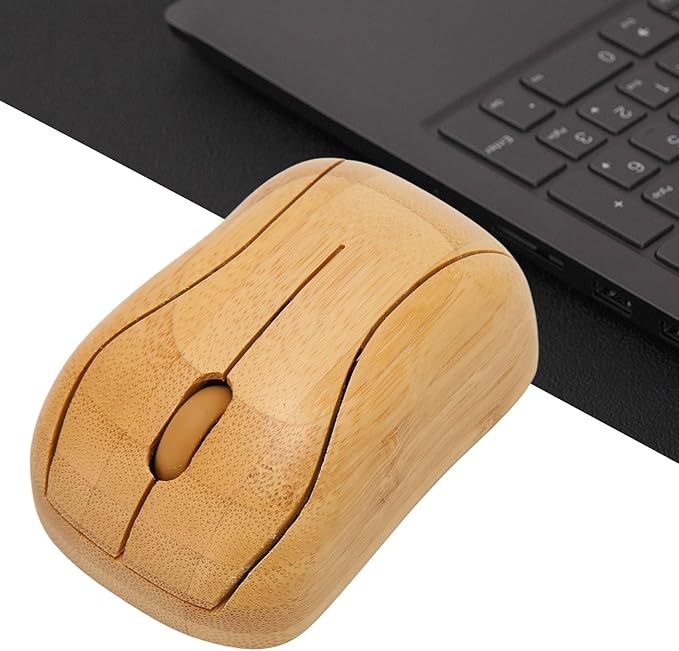for XP Mouse Creative Bamboo Wooden 2.4G Cordless Mouse Low Noise Computer Mouse with USB Receiver for Notebook PC Laptop Computer Support OTG Function