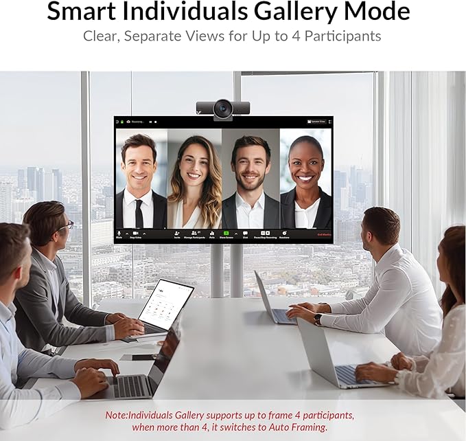 AV Access 4K Conference Room Camera 1/1.8' Sensor Individuals Gallery 120° FOV 5X Digital Zoom Auto Framing Presenter Tracking Dual Mics ePTZ Privacy Cover Work with Teams Zoom Meet