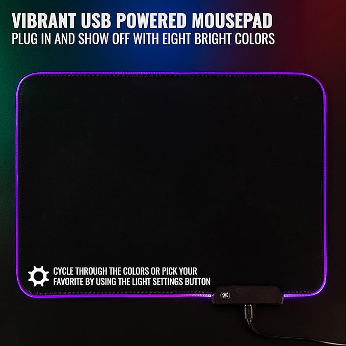 Ritz Gear RGB Gaming Accessories Kit | 4-in-1 Rainbow LED Backlight Bundle PC Combo with Multimedia Keyboard Optical Mouse Mouse Pad &amp Headset w/Adapter | for Windows 7+ Desktop Laptop Xbox &a