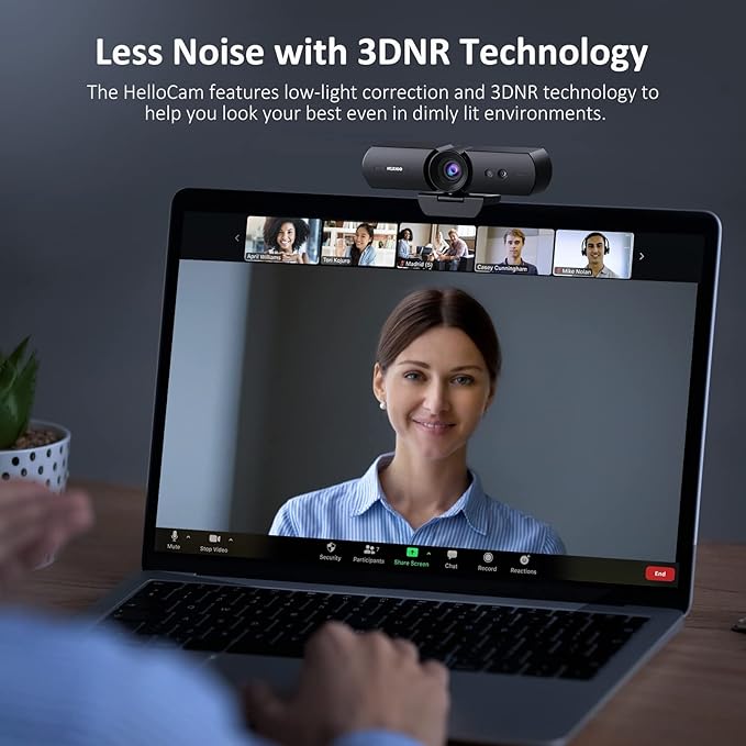 NexiGo HelloCam 1080P Webcam with Windows Hello True Privacy Automatic Electronic Shutter Computer Camera Microphone Facial Enhancement HD USB Web Cam