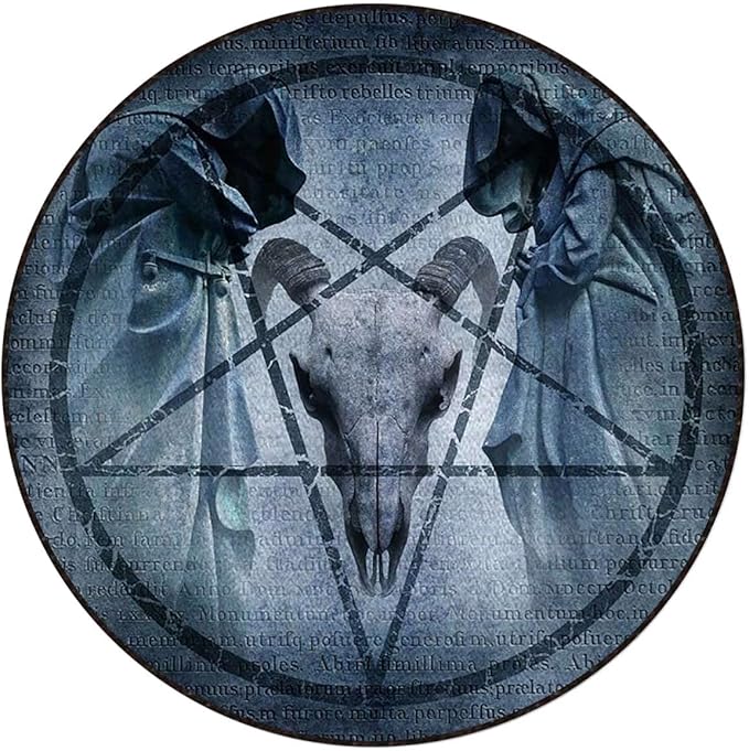 Halloween Room Round Chair Mat for Carpeted Floor Anti-Slip Floor Protector Gaming Computer Chair Mat for Office Gaming Horror House Artwork PentagramBlue Diameter 39.3 in