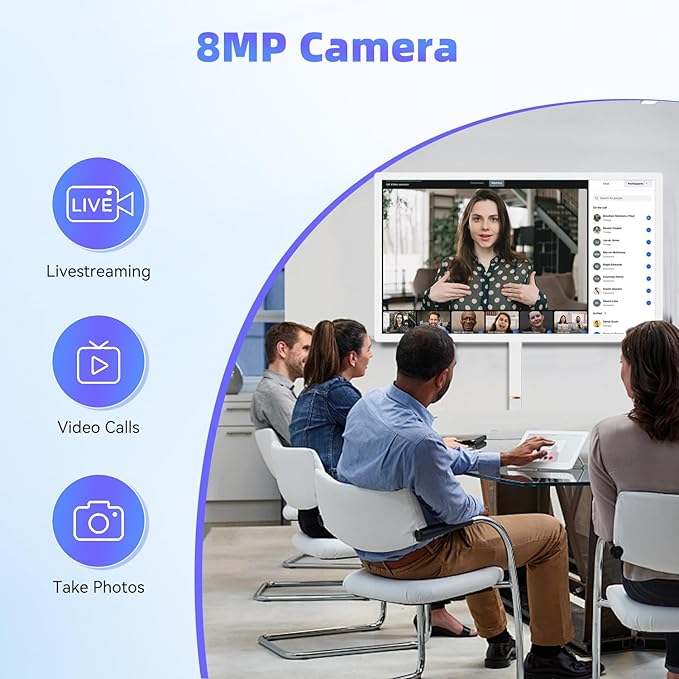 27 Inch Portable Touchscreen Monitor | Rolling Monitor on Wheels | 1080p Smart Screen | 8g+128g | Android OS 13 | 4K Webcam &amp 133wh Battery(Up to 8H) (1080P)
