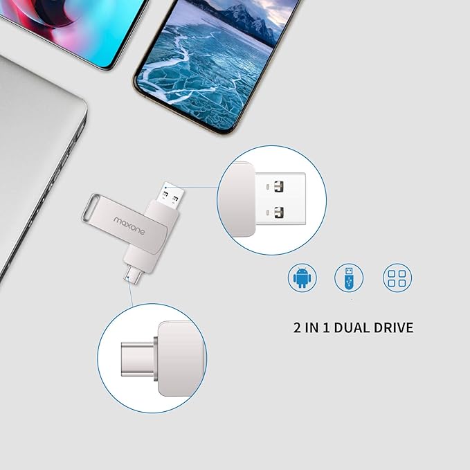 Maxone 500GB External Hard Drives &amp 128G Flash Drive USB Type C