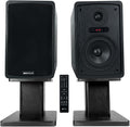 Rockville ELITE-5B 5.25 Powered Bookshelf Speakers 200W RMS / 800W Peak Bluetooth RHT8B 8 in Desktop/Studio Monitor Stands 2-Items