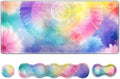Desk Mat Gaming Mouse Pad Cute Desk Matt Keyboard Wrist Rest for Desktop Anti-Slip Big Mousepad Stitched Edges XXL Large Mouse Pad with Wrist Support for Home Office Computer I Dreamy Colors