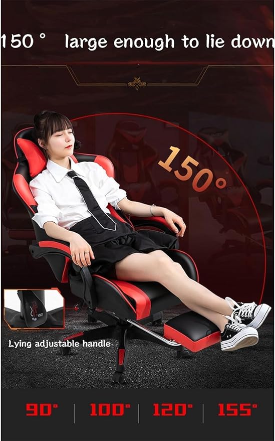 Office Chair Gaming Chairs Computer Chair with Footrest Game Chair Large Heavy Adjustable with Headrest and Lumbar Support(Size:SizeColor:C)