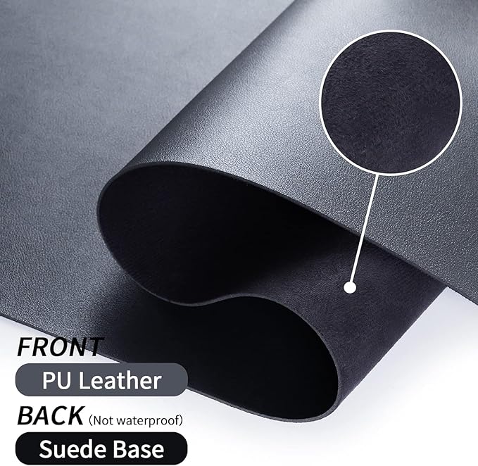 Bloss Leather Desk Pad Mouse Pad Non-Slip Desk Protector Mat/Big Mouse Pads Mouse Pad with Wrist Rest