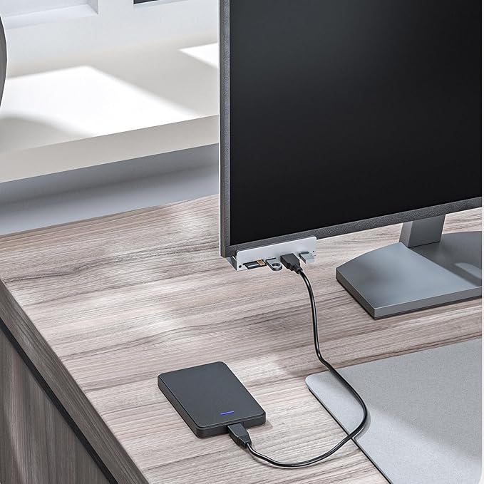 Aluminum 6-Port USB 3.0 Hub Clamp Adapter USB Splitter