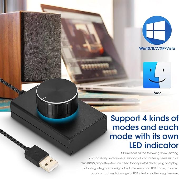 2021 Mini USB Volume Controller for Computer Speaker Key Mute Lossless Audio Control Knob (Color : D) (D)