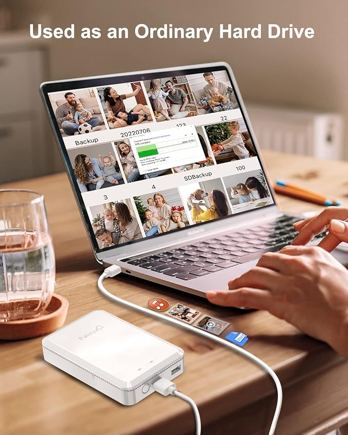 NEWQ Hard Drive for Phone Computer: 2 TB Photo Stick Portable Storage Device External HDD USB Flash for iPhone &amp iPad &amp Android Cellphone Backup Picture | Photo | Video | Data (2TB)